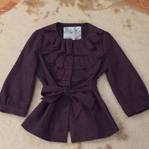 Anthropologie Tabitha cropped ruffled jacket